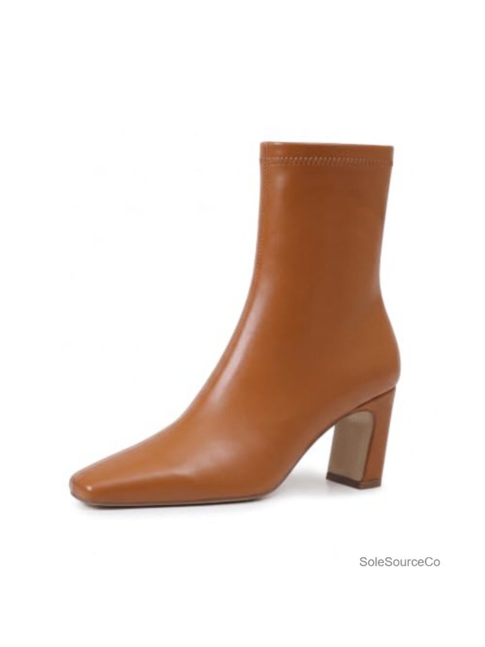 Women's Square Toe Chunky Heel Ankle Boots Side Zipper Booties